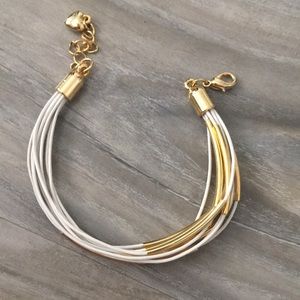 Gold & White - Adjustable Bracelet